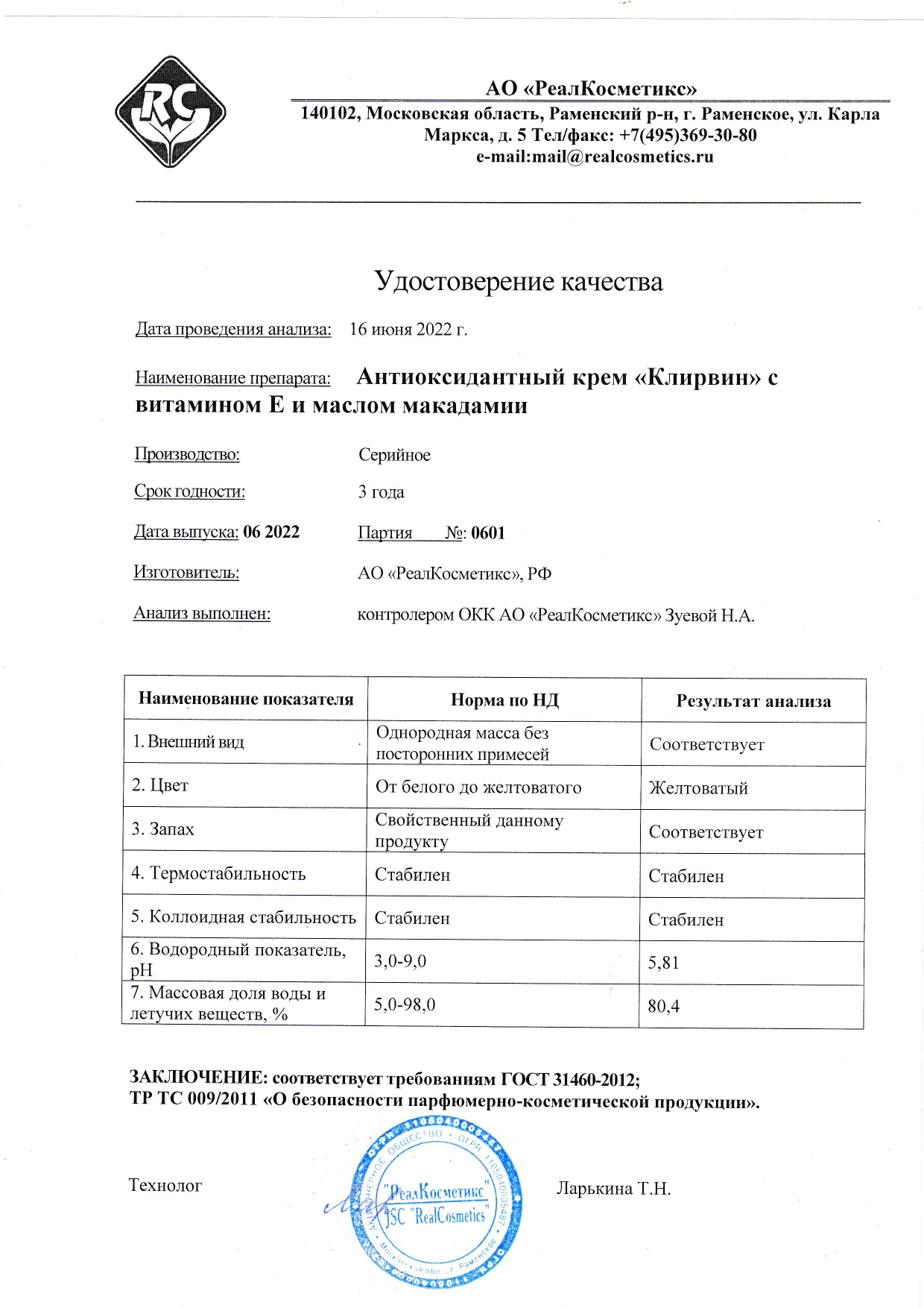 Паспорт №0620220601